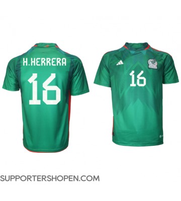 Mexiko Hector Herrera #16 Hemma Matchtröja VM 2022 Kortärmad